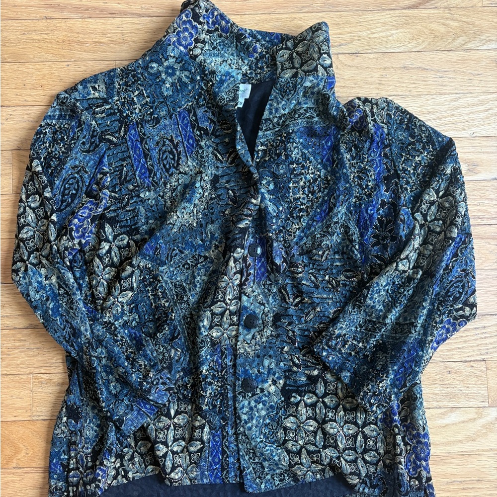 Coldwater Creek Navy and Black Textured Jacket